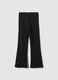 Black Stretch Cotton Flare Fit Girl's Leggings_0