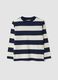 Multicolour pure cotton striped crew-neck T-shirt for boys_0