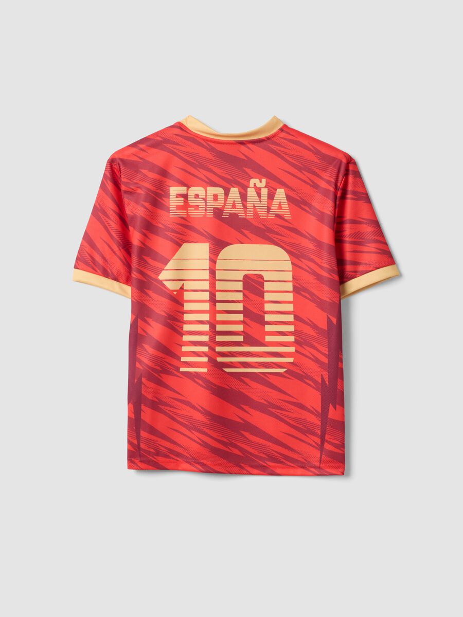T-shirt Spagna rossa a maniche corte da bambino oversize fit_4