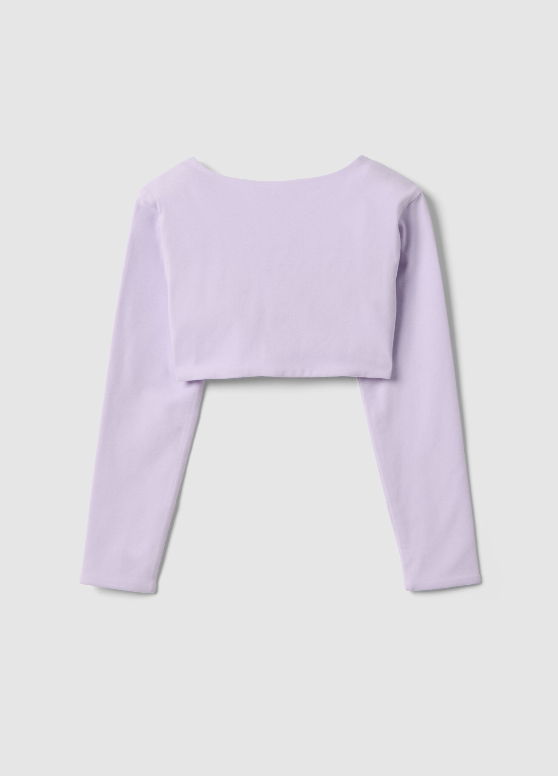 Girls' purple slim fit stretch cotton t-shirt