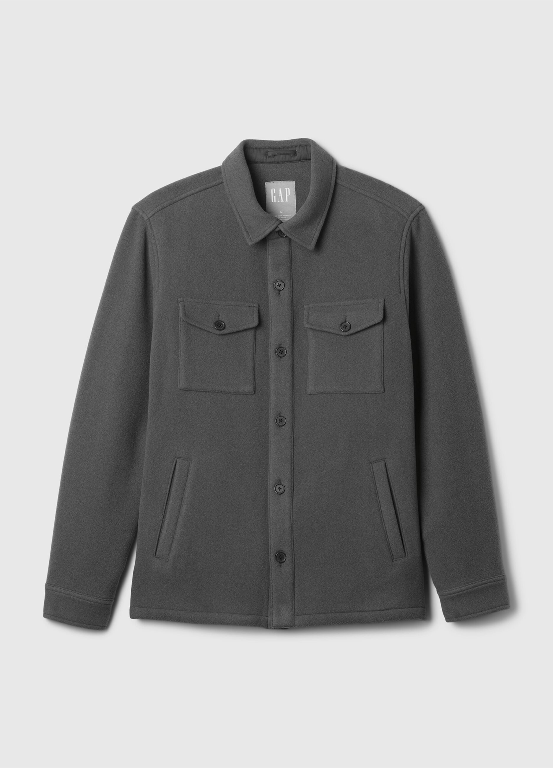 Utility shacket in wool blend