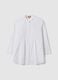 White Regular Fit Maternity Shirt in Stretch Cotton Blend_4
