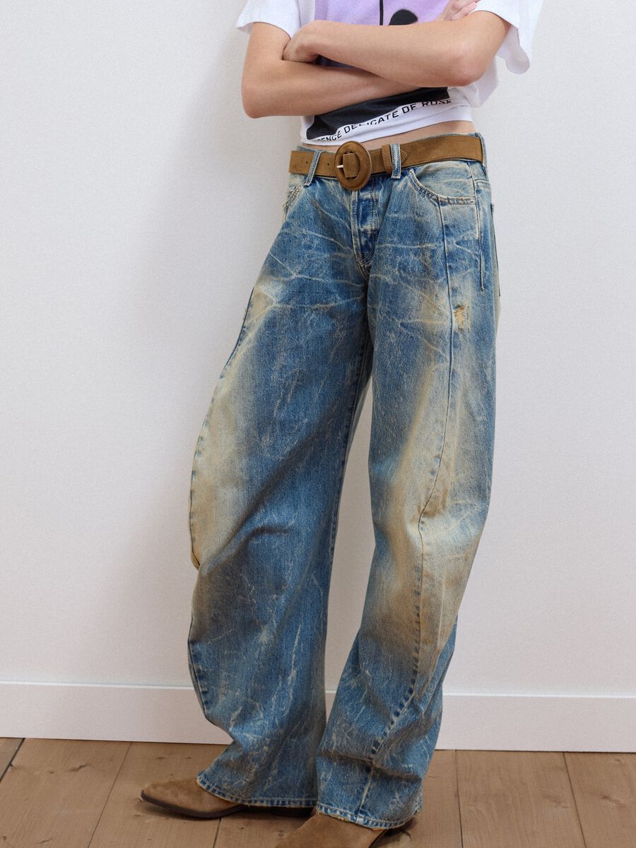 Jeans azzurro in puro cotone dal fit loose_3