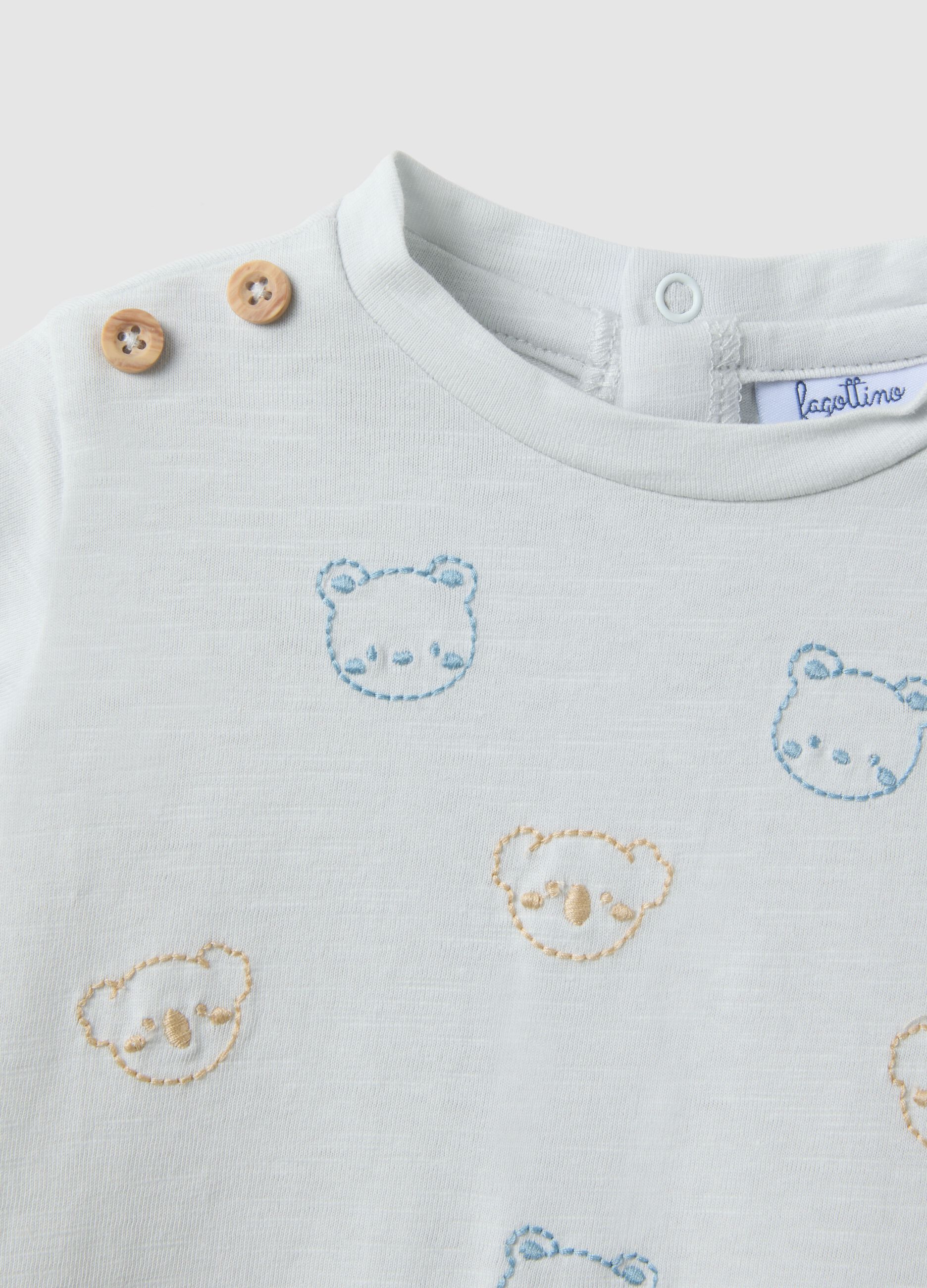 Multicolour pure cotton baby romper with embroidery