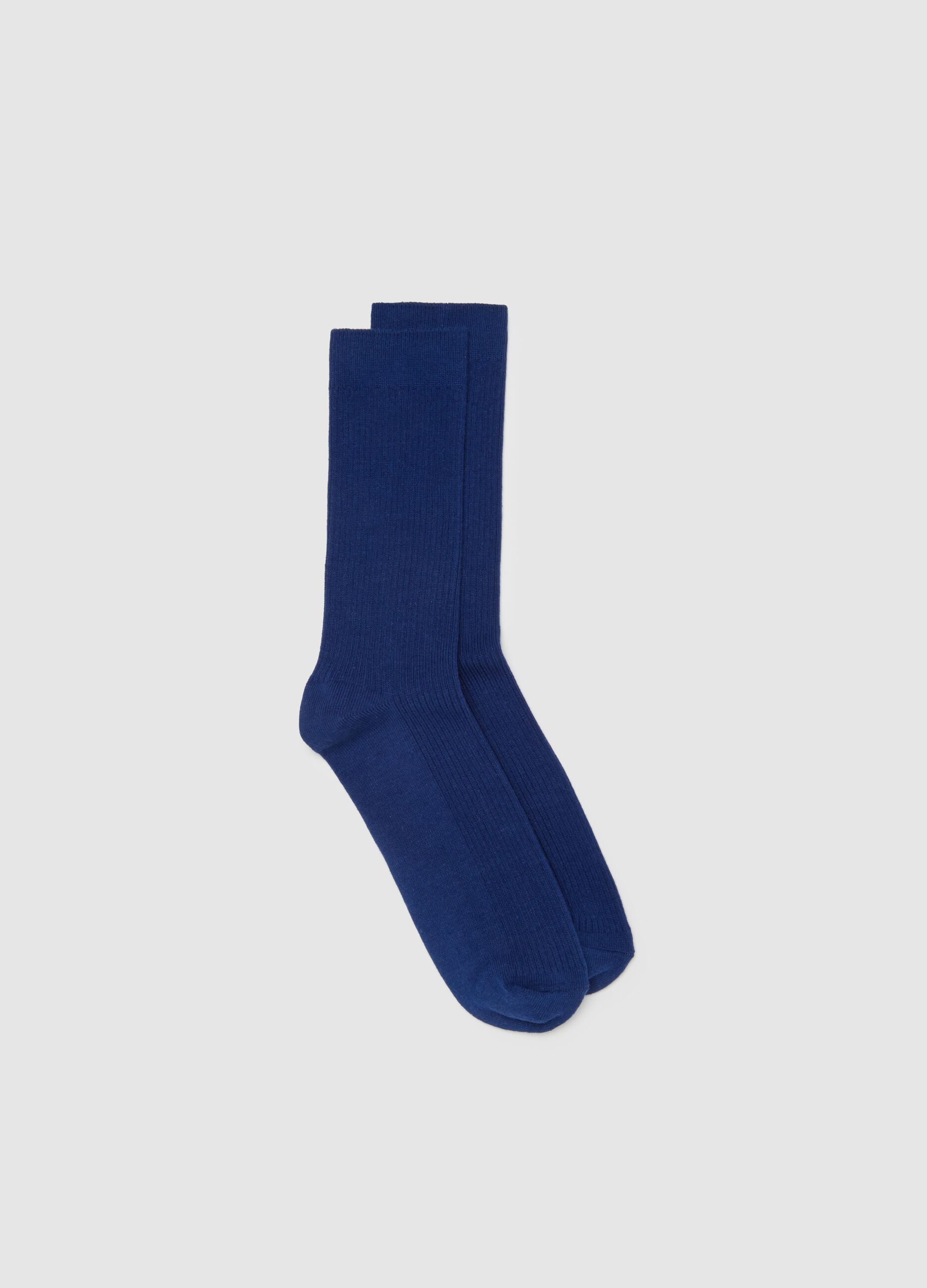 Blue midi cotton blend socks