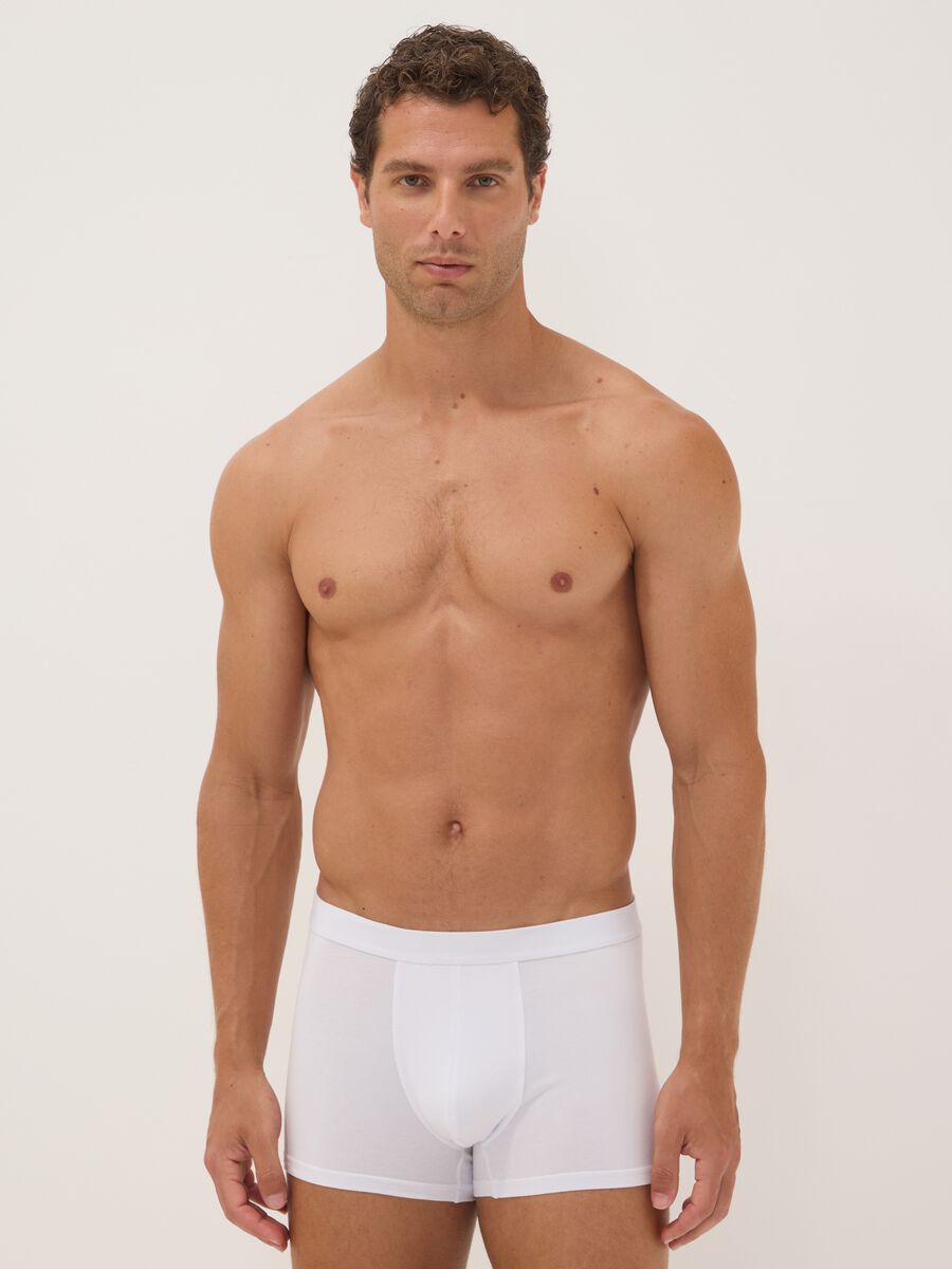 Five-pack of white organic stretch cotton boxer shorts_0