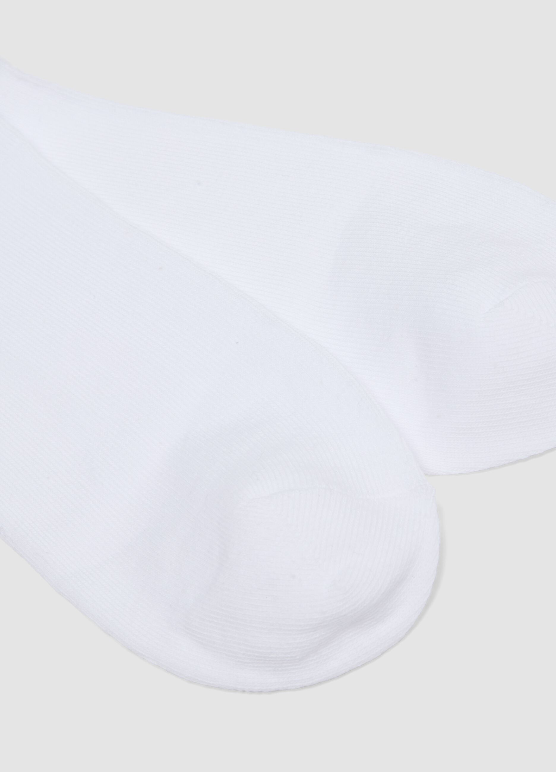 Pack of five white organic cotton sports socks