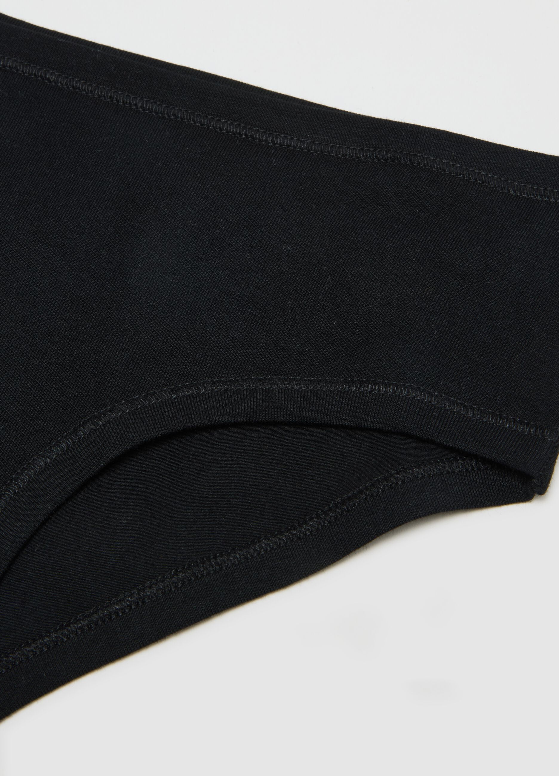 Girls' black baby briefs in regular fit stretch cotton