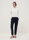 White regular fit stretch cotton blend jumper with wide neckline_1
