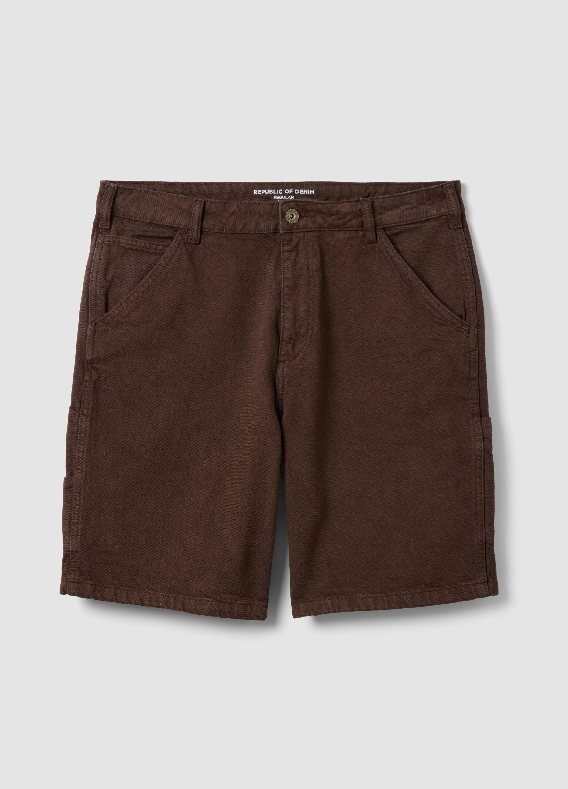 Brown pure cotton bermuda shorts