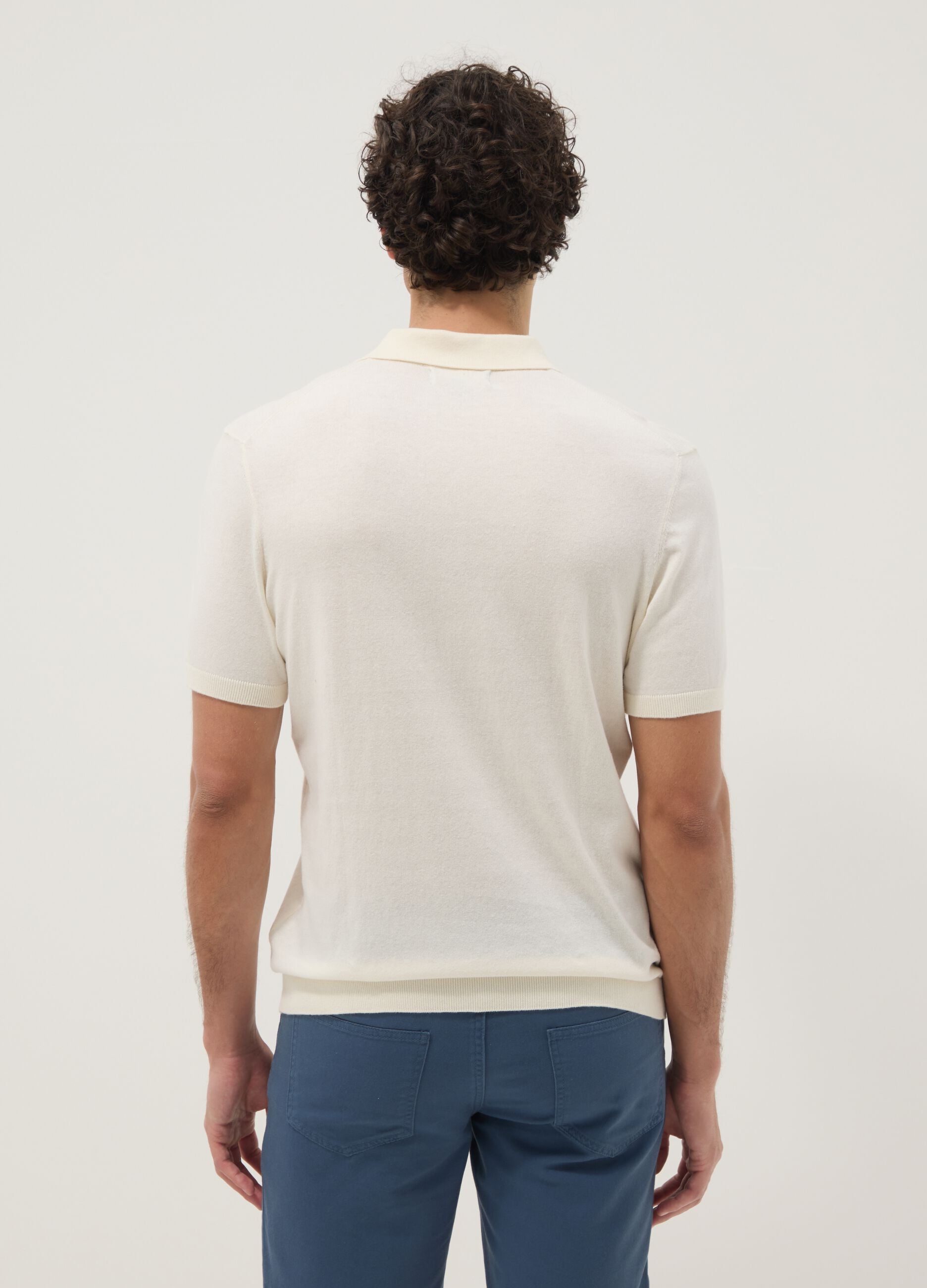 White pure cotton regular fit polo