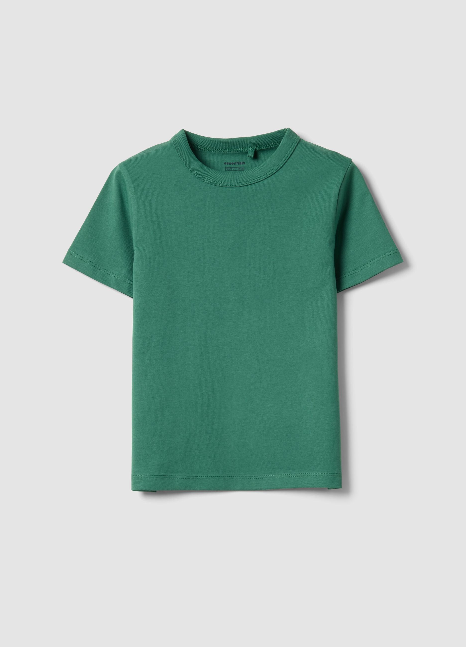 T-shirt in puro cotone verde da bambino oversize fit