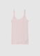 Regular fit pink pure cotton vest with lace trim_4