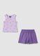 Purple Stretch Cotton Girls' Suit, Regular Fit_0