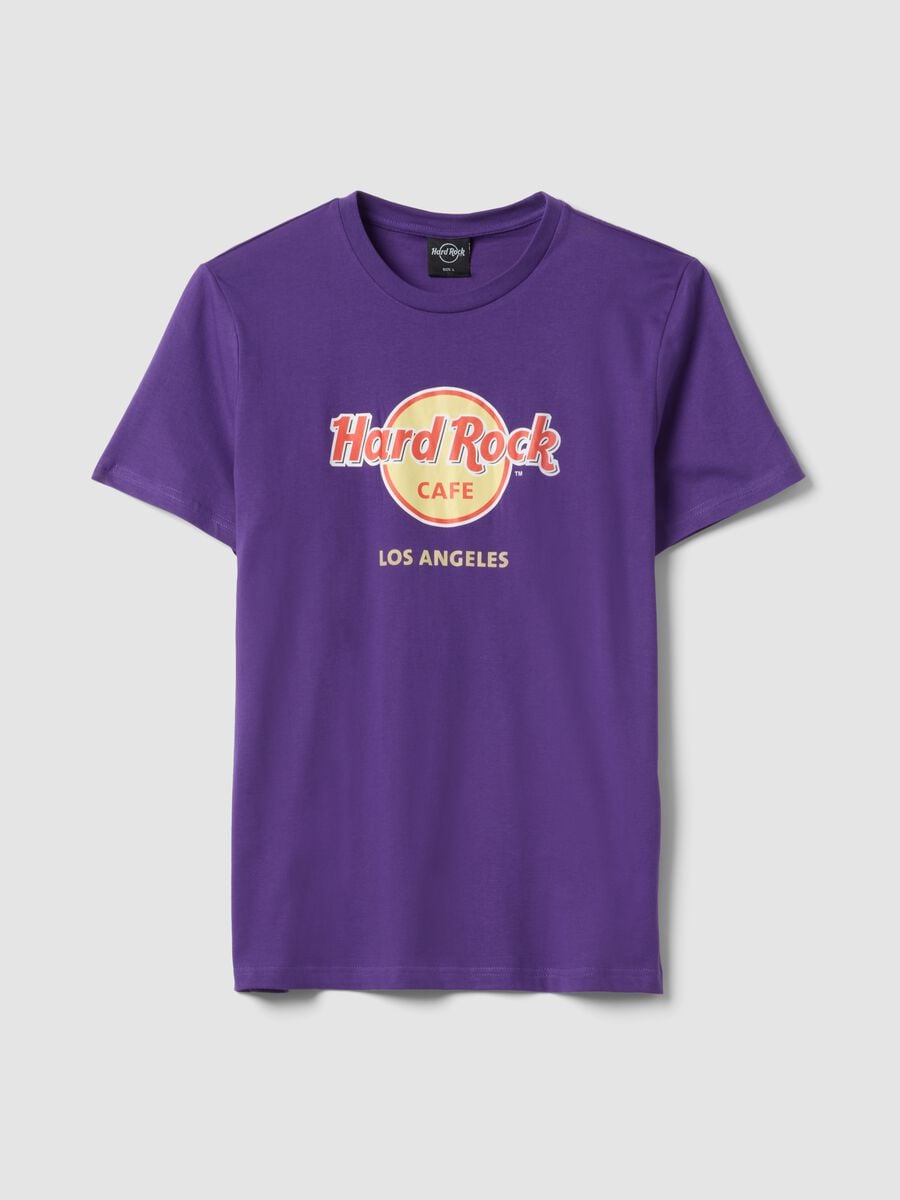 Purple Hard Rock Cafe logo T-shirt in pure cotton, regular fit_4