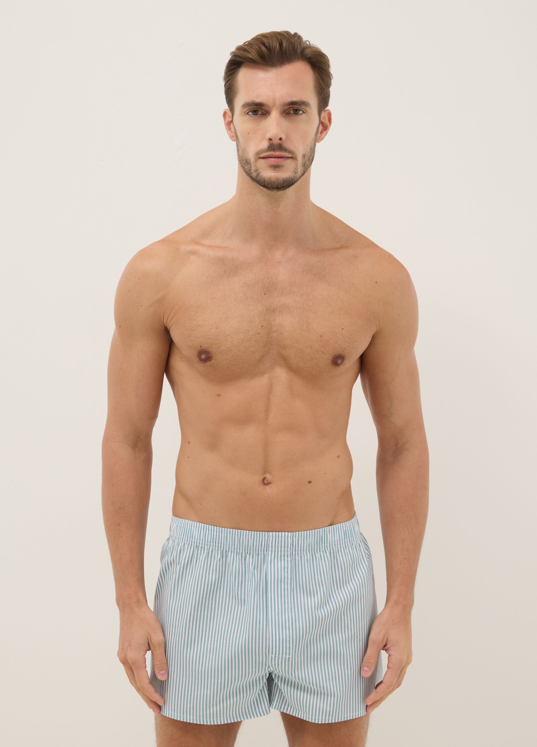 Two-pack boxers in pure cotton with multicolour stripes, regular fit