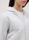 Grey pure cotton hoodie for girls, regular fit with zip_1