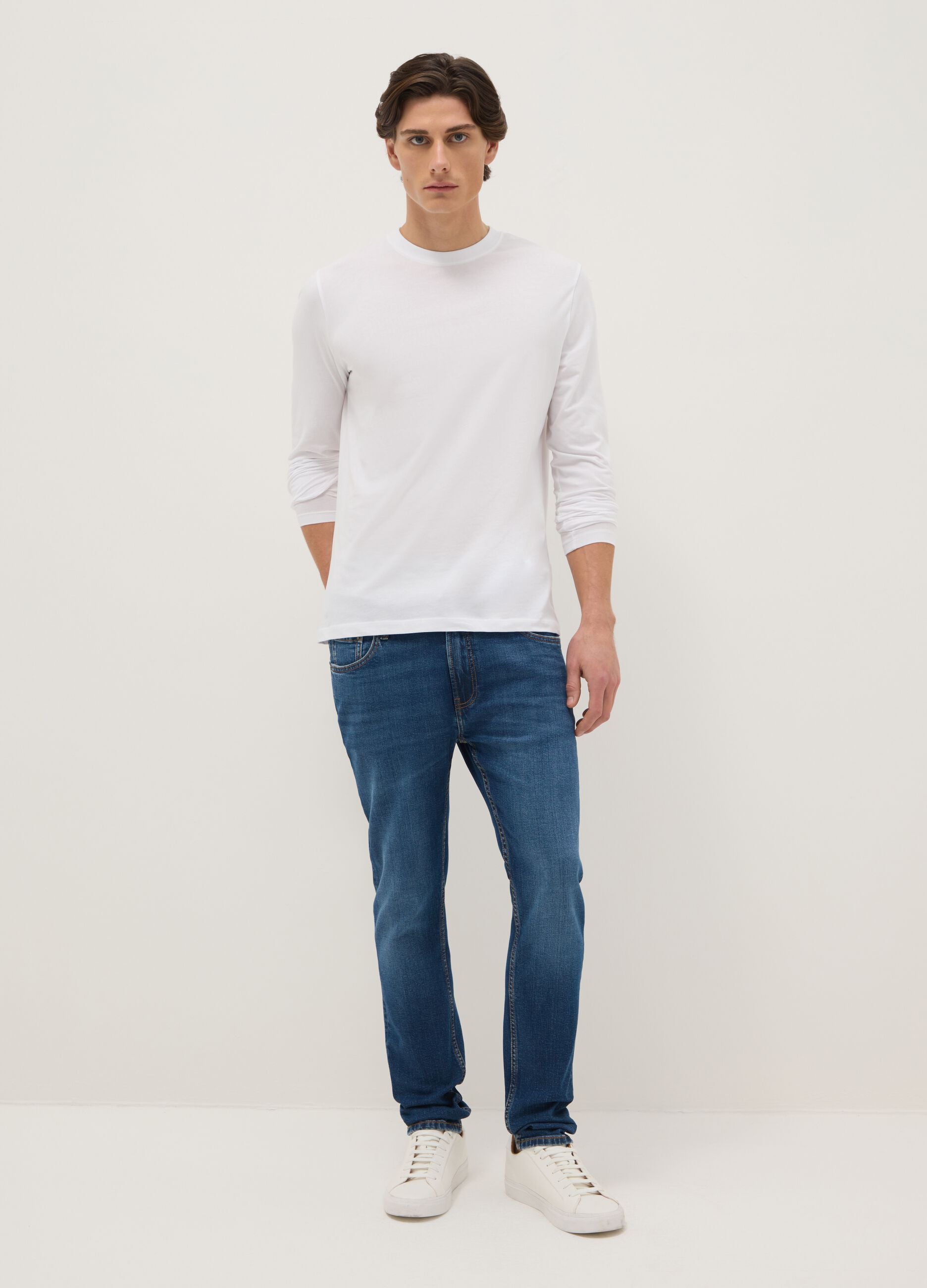 Super skinny fit blue cotton jeans