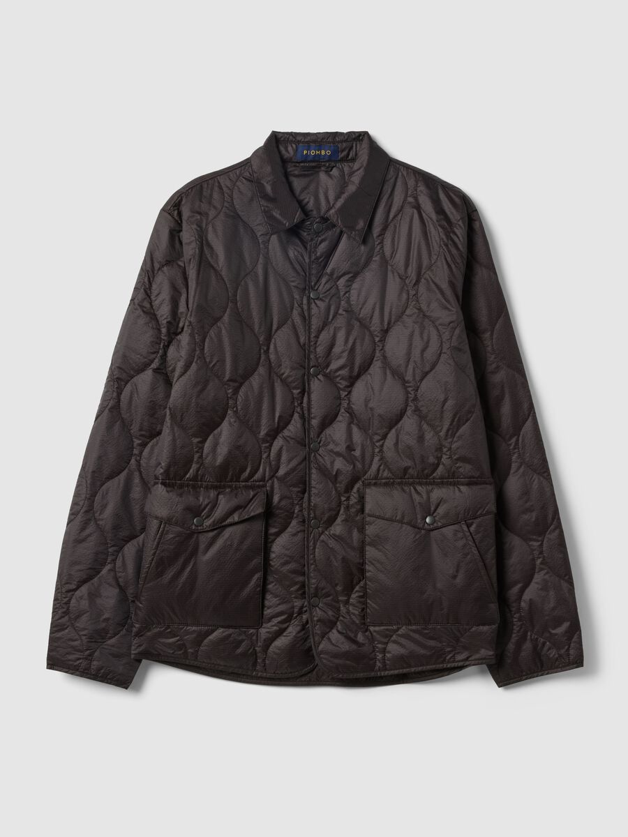 Brown husky jacket regular fit with zip_5