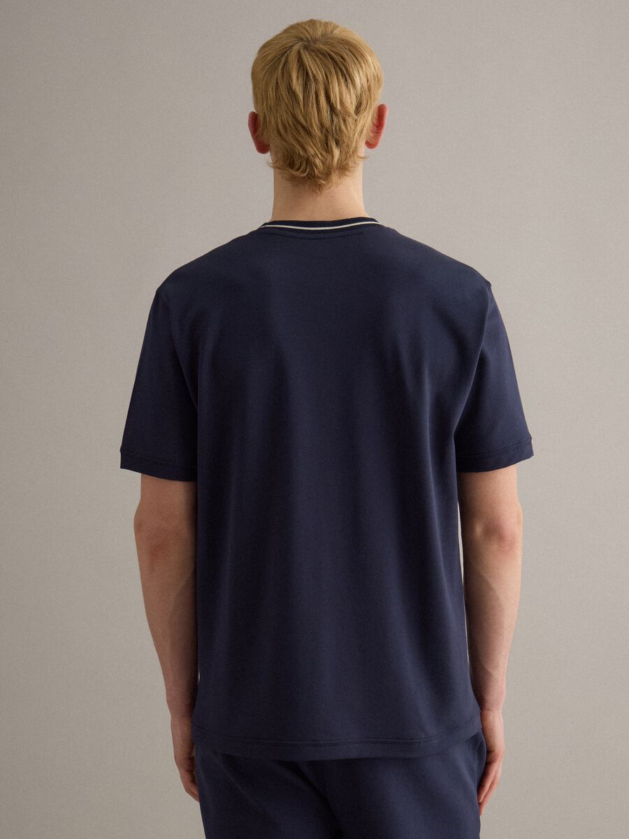 Blue relaxed fit crew neck t-shirt in stretch cotton_3