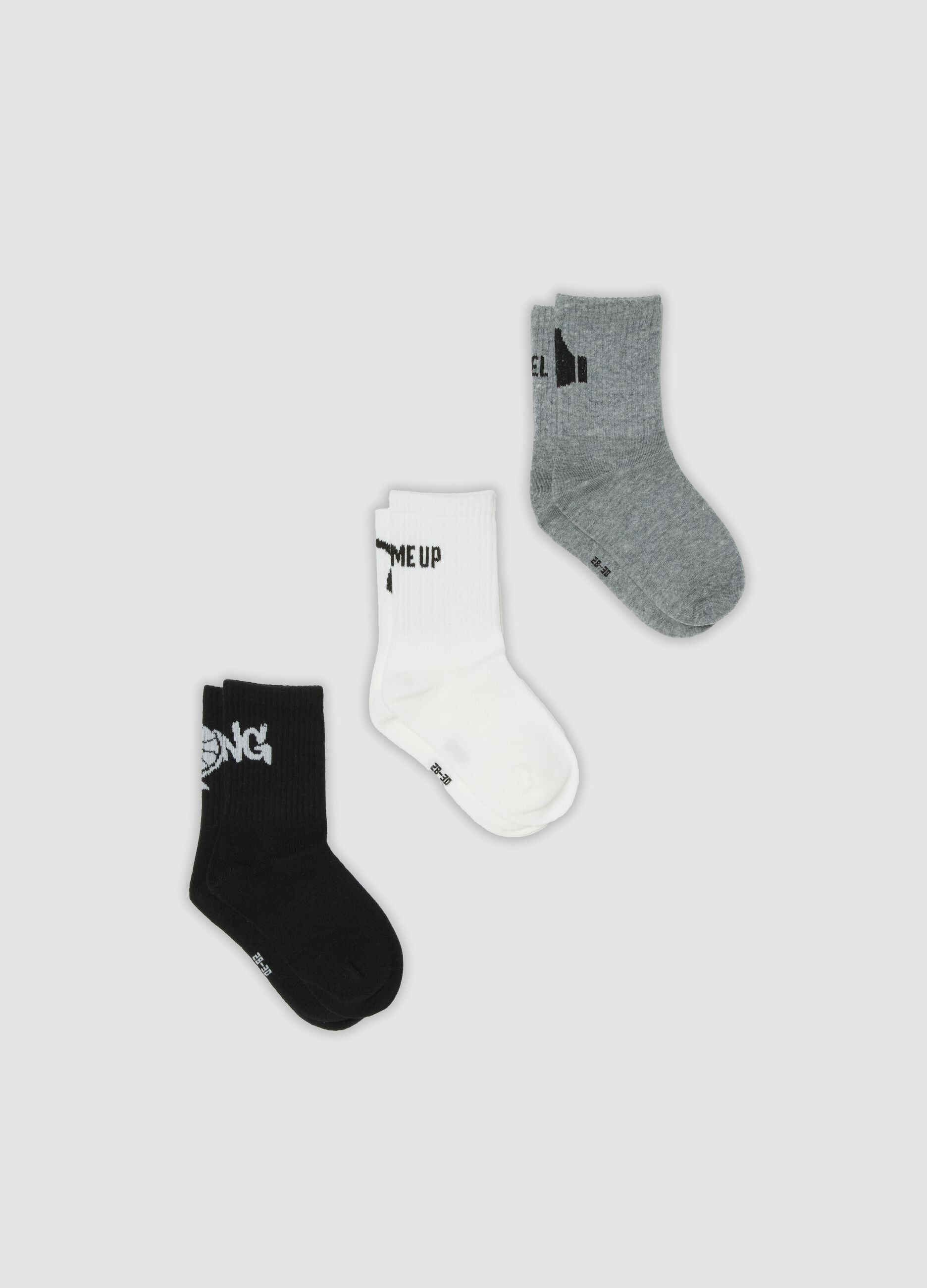 3-pack of multicolour short socks in organic stretch cotton for boys