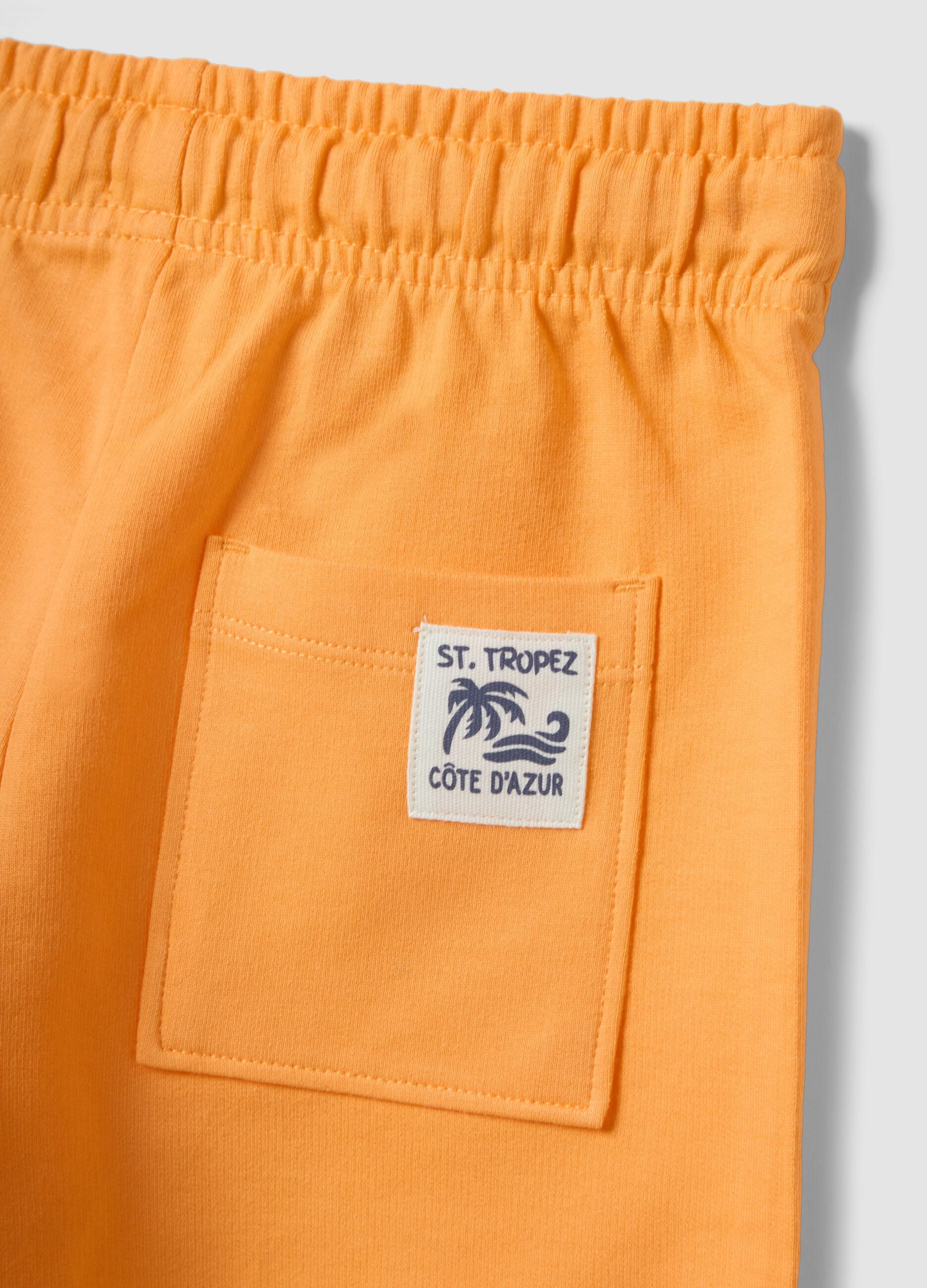 Orange pure cotton kids shorts regular fit