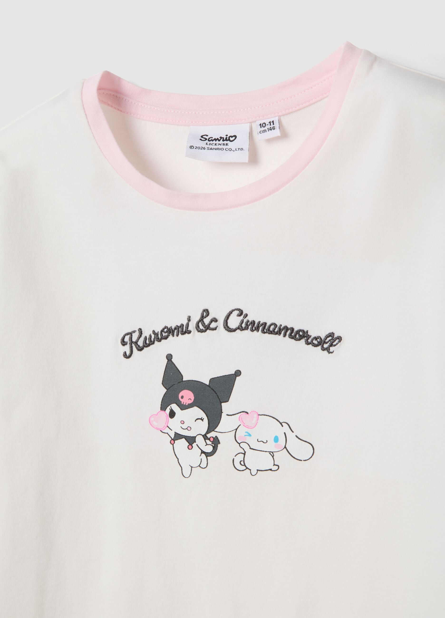 Multicolour short cotton pyjama for girls with Kuromi