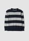 Multicoloured pure cotton striped oversized top for boys_0