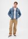 Beige Stretch Cargo Trousers_0