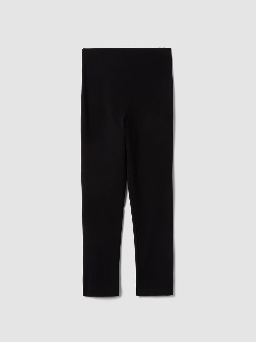Black Stretch Viscose Maternity Slim Trousers_4