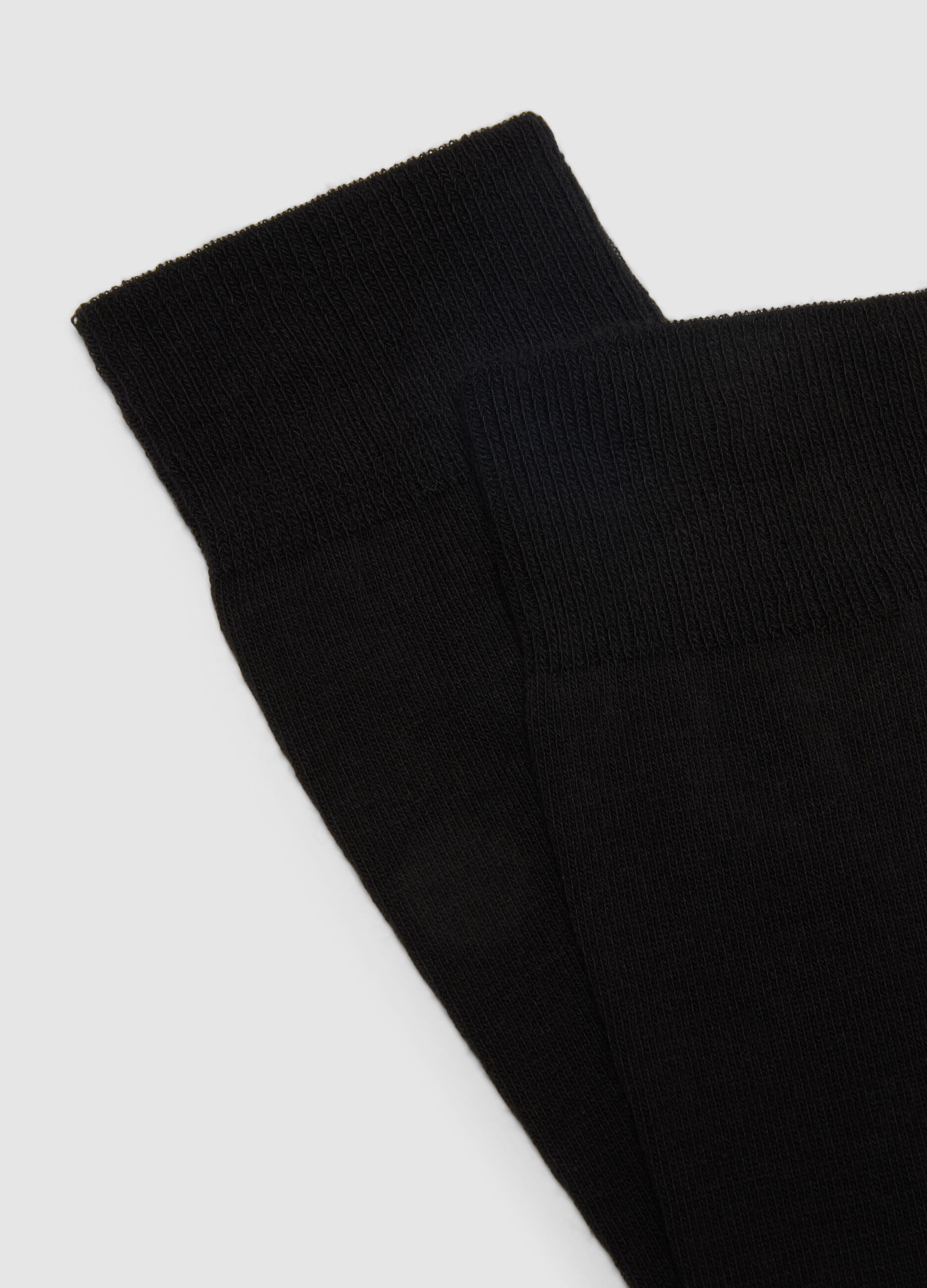 Two-pack of black short cotton blend socks regular fit