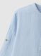 Boys' light blue pure cotton shirt with regular fit and Mandarin collar_3