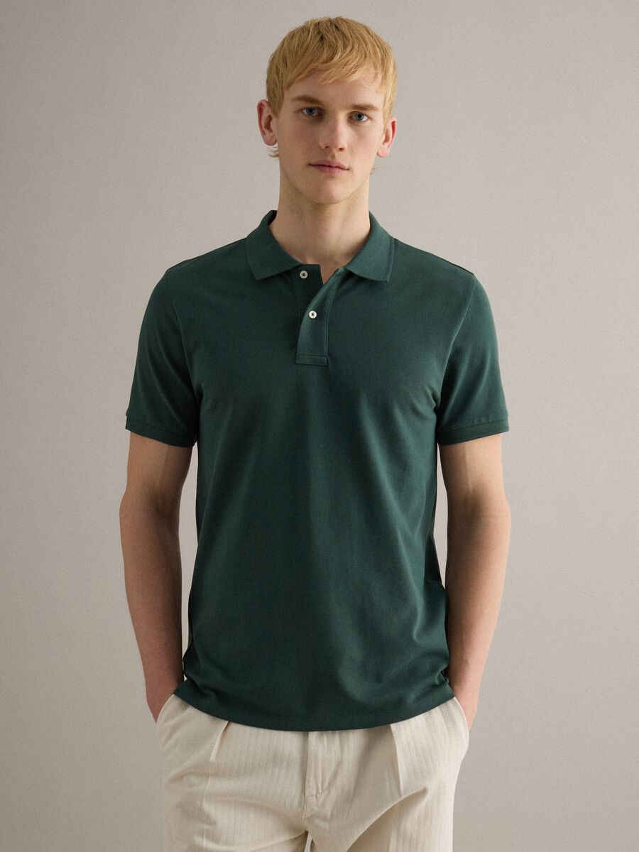 Green Supima cotton polo shirt, regular fit_1