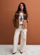 Brown pure cotton fringed shacket, regular fit_1