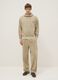 Oversized fit beige cotton blend hoodie_1