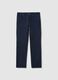 Blue Stretch Twill Trousers Regular Fit_4