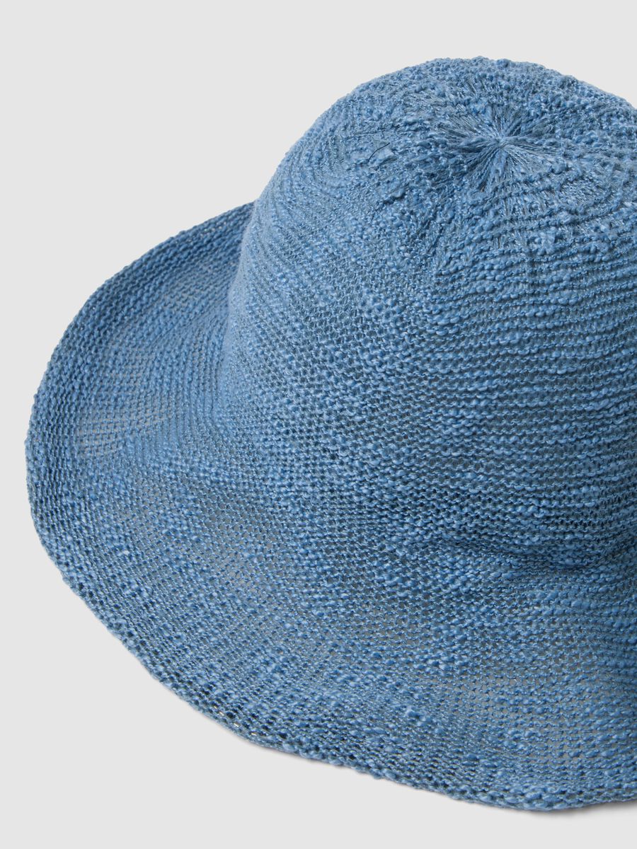 Cappello cloche leggero blu in maglia jersey_1
