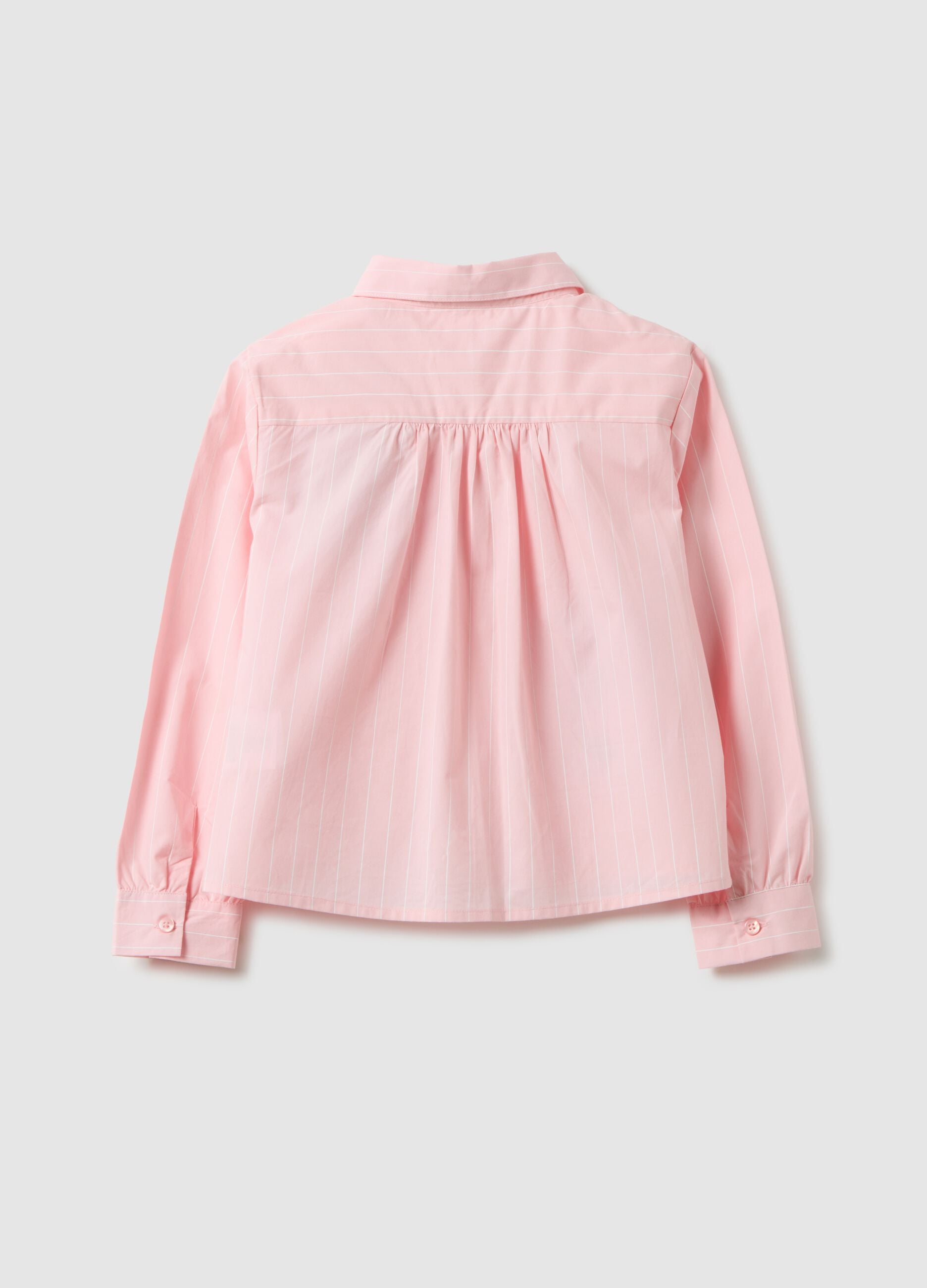 Girls' Pink Pure Cotton Shirt with Regular Fit