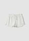 Girls' white pure cotton regular-fit shorts with lace_3
