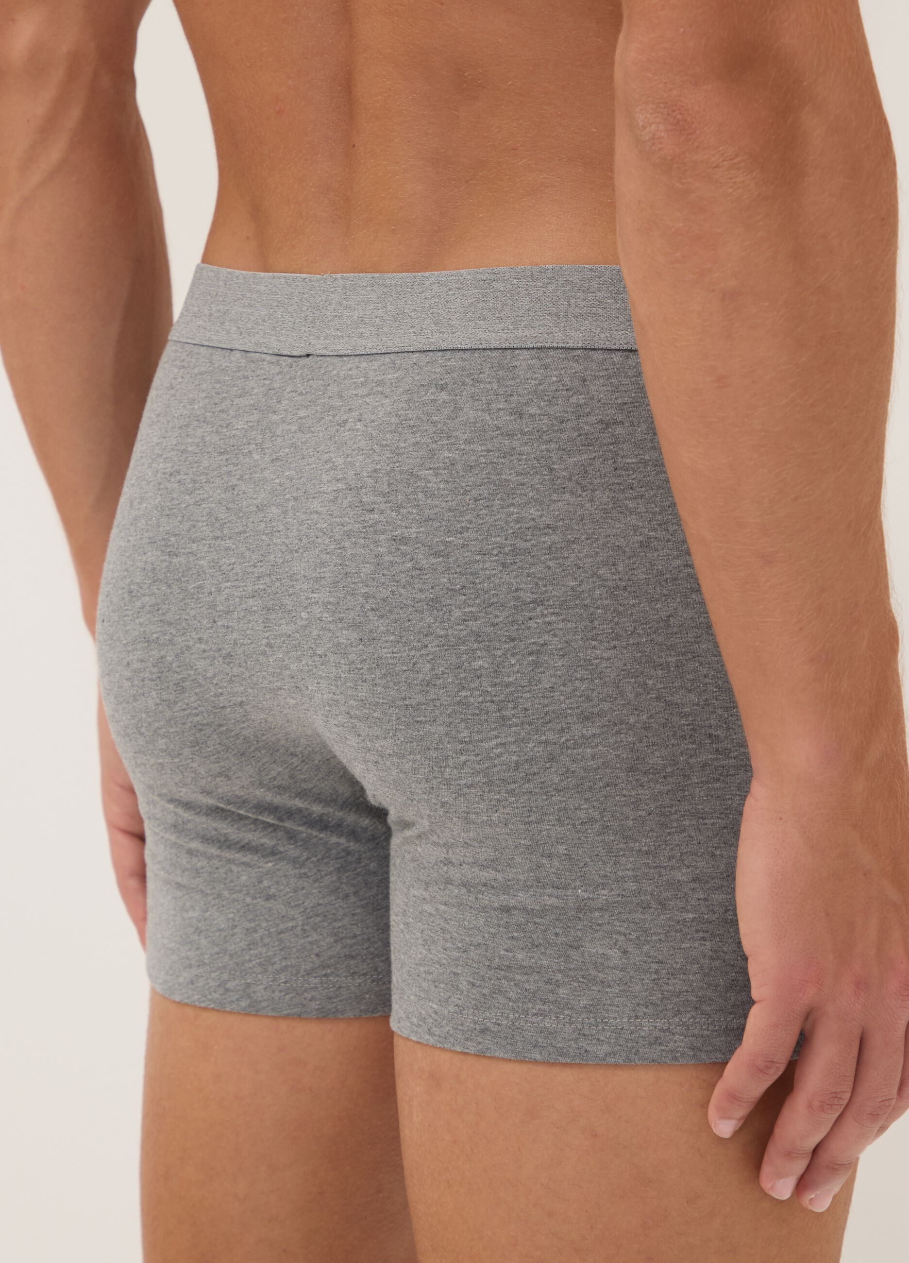 3-pack of grey organic cotton mid-length boxer briefs