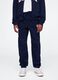 Girls' regular fit cotton-blend blue jogger trousers_1