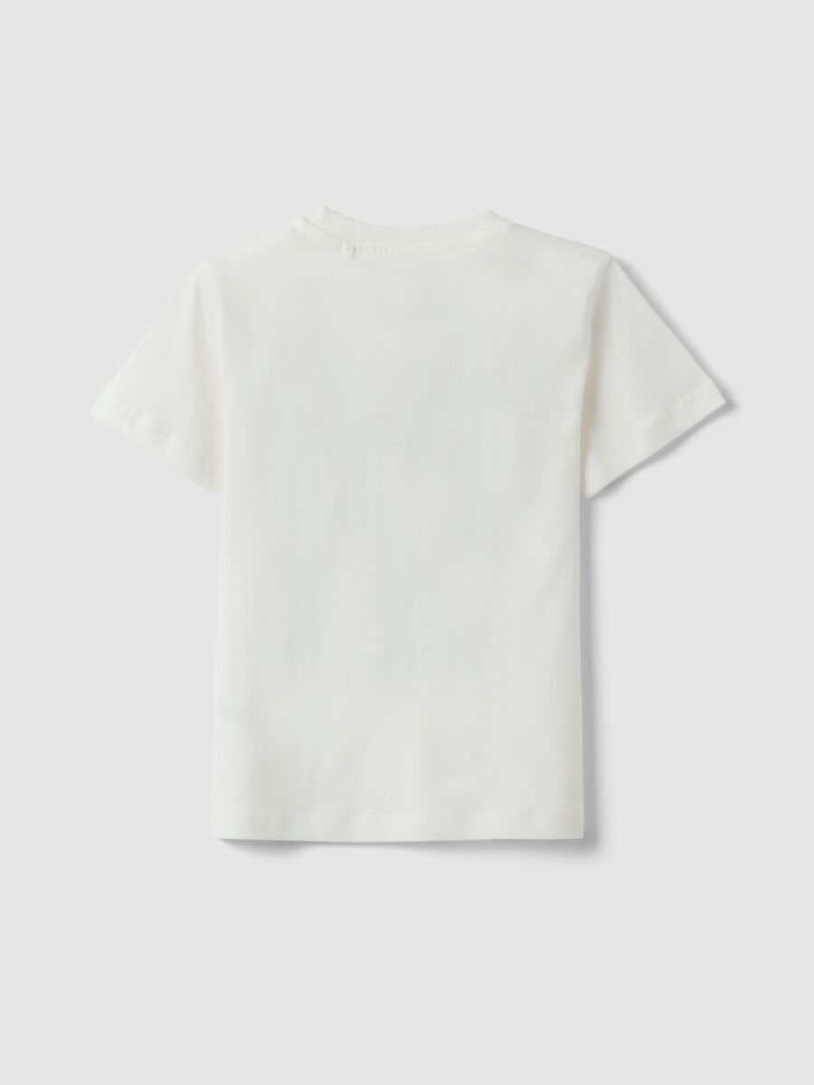 T-shirt in puro cotone bianca regular fit per bambino con stampa_1