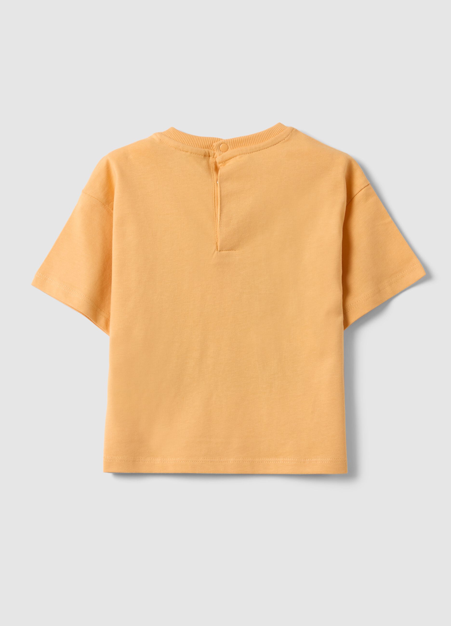 Orange pure cotton t-shirt with print for toddler
