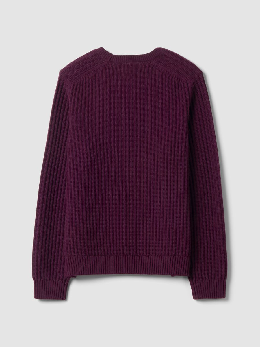 Maglia viola in misto cotone a coste con girocollo regular fit_6