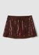 Brown sequin mini skirt_4