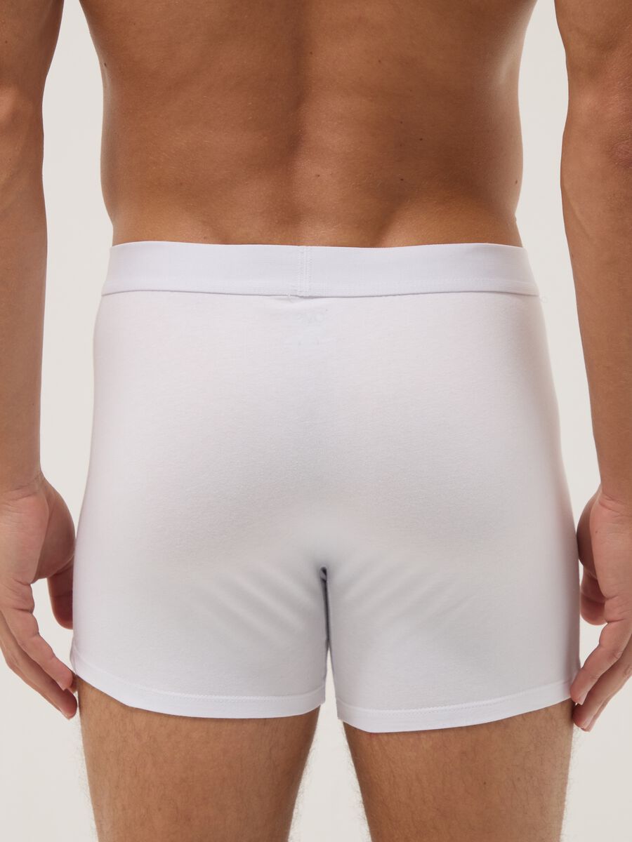 Tripack di boxer midi bianchi in cotone organico_2