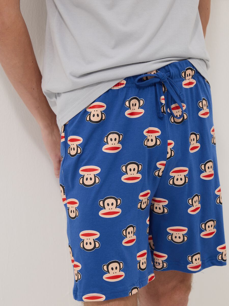 Men&rsquo;s multicolour short cotton pyjama set with Paul Frank print, regular fit_3