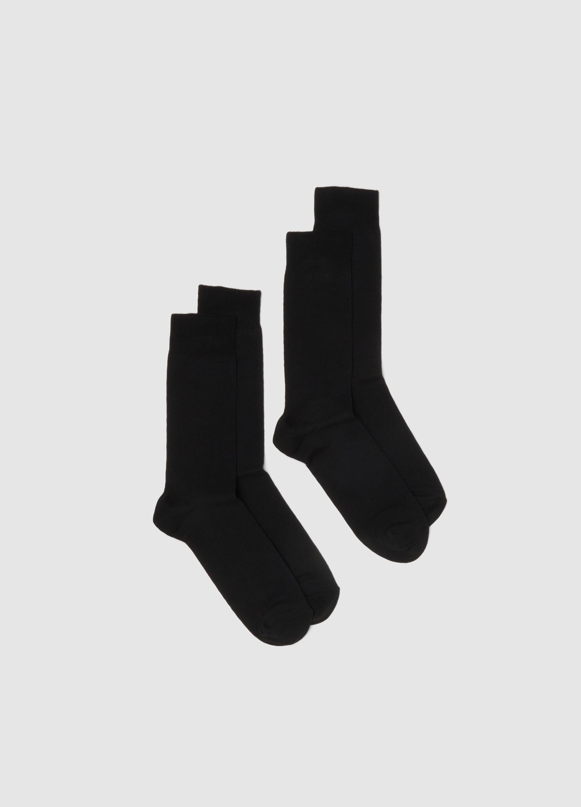 Two-pack of black short cotton blend socks regular fit