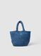 Borsa mare blu in puro tessuto carta intrecciato_1