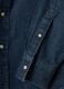 Blue pure cotton denim shirt regular fit with pockets_5